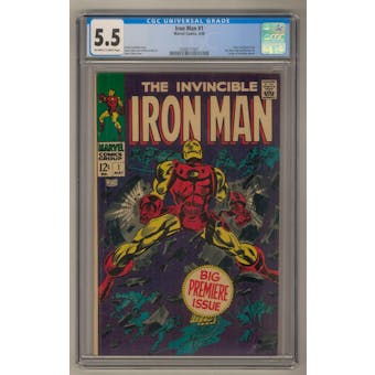Iron Man #1 CGC 5.5 (OW-W) *0328117007*