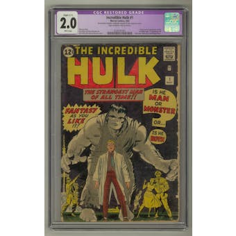 Incredible Hulk #1 CGC 2.0 (W) Restored Slight (C-1) *0328141001*