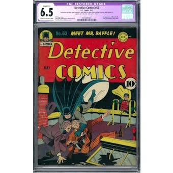 Detective Comics #63 CGC 6.5 Slight (C-1) Restoration (C-OW) *0330381007*