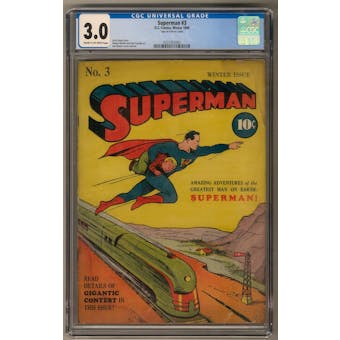 Superman #3 CGC 3.0 (C-OW) *0331922002*