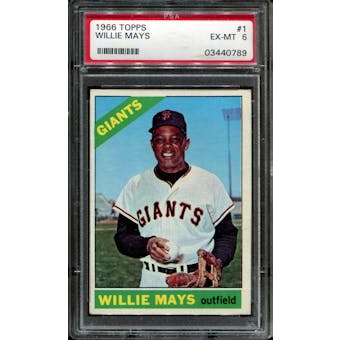 1966 Topps Baseball #1 Willie Mays PSA 6 (EX-MT) *0789