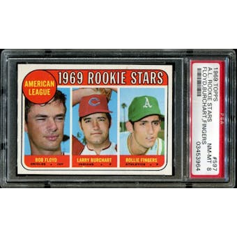1969 Topps Baseball #597 Rollie Fingers Rookie PSA 8 (NM-MT) *3964