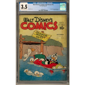 Walt Disney's Comics and Stories #12 CGC 3.5 (C-OW) *0345481022*