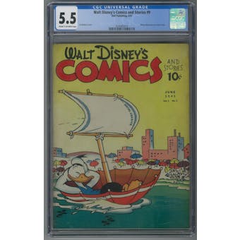 Walt Disney's Comics and Stories #9 CGC 5.5 (C-OW) *0345482010*