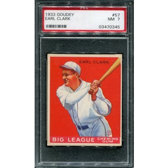 1933 Goudey Baseball #57 Earl Clark PSA 7 (NM) *0345