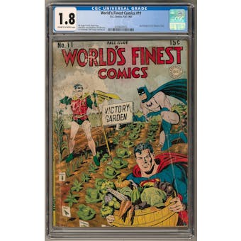 World's Finest Comics #11 CGC 1.8 (C-OW) *0349420010*