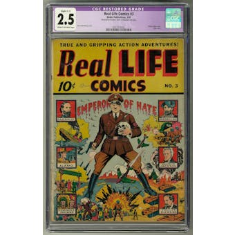 Real Life Comics #3 CGC 2.5 (C-OW) Restored Slight C-1 *0357013002*