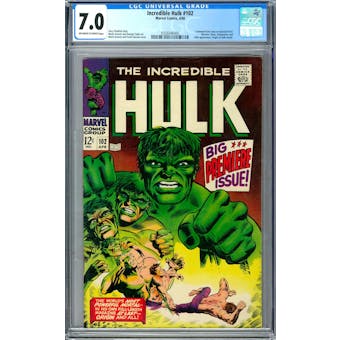 Incredible Hulk #102 CGC 7.0 (OW-W) *0359346005*