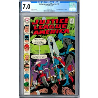 Justice League of America #78 CGC 7.0 (W) *03593463016*