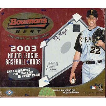 2003 Bowman's Best Baseball Hobby Bryan Bullington Autographed Box VERY RARE