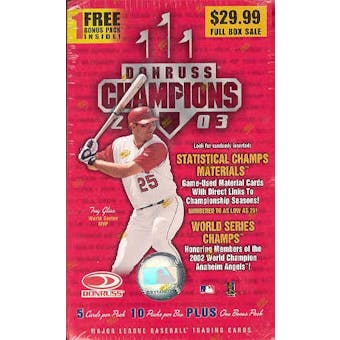 2003 Donruss Champions Baseball Blaster Box (11 packs!)