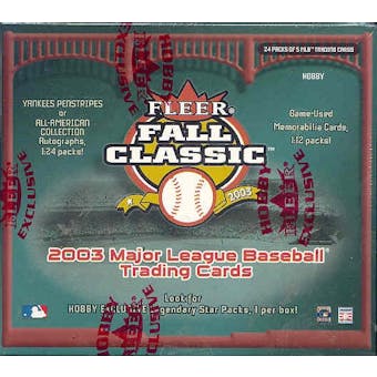 2003 Fleer Fall Classic Baseball Hobby Box