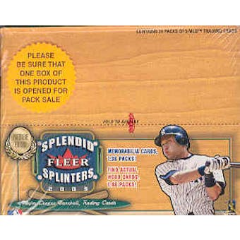 2003 Fleer Splendid Splinters Baseball 24 Pack Box