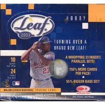 2003 Leaf Baseball Hobby Box