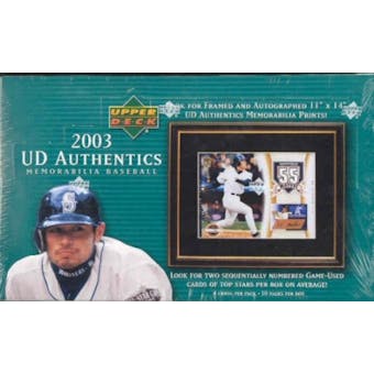 2003 Upper Deck Authentics Memorabilia Baseball Hobby Box