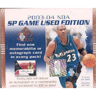 2003/04 Upper Deck SP Game Used Basketball Hobby Box