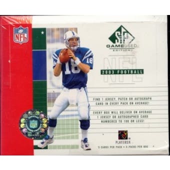2003 Upper Deck SP Game Used Football Hobby Box