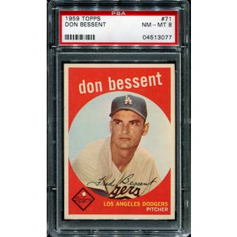 1959 Topps Baseball #71 Don Bessent PSA 8 (NM-MT) *3077