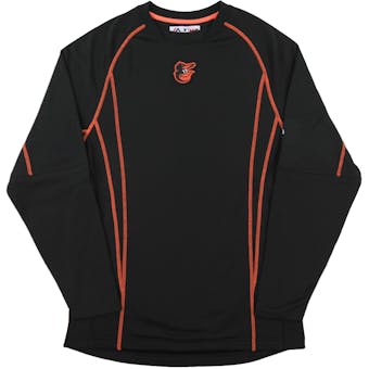 Baltimore Orioles Majestic Black Performance On Field Practice Fleece Pullover (Adult Small)