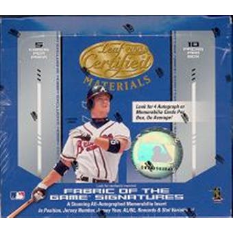 2004 Leaf Certified Materials Baseball Hobby Box