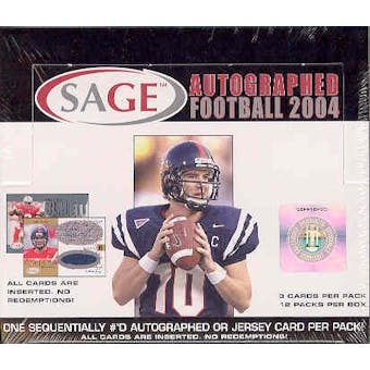 2004 Sage Autographed Football Hobby Box