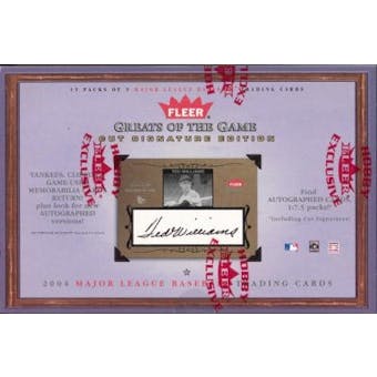 2004 Fleer Greats Of The Game Cut Signature Edition Baseball Hobby Box