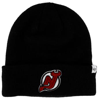New Jersey Devils '47 Brand Black Raised Cuff Knit Winter Hat (Adult One Size)