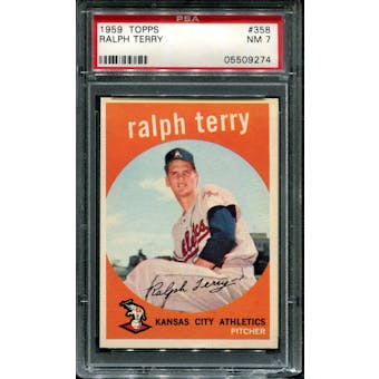 1959 Topps Baseball #358 Ralph Terry PSA 7 (NM) *9274