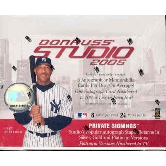 2005 Donruss Studio Baseball Hobby Box