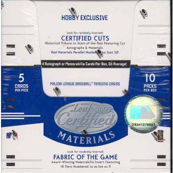 2005 Leaf Certified Materials Baseball Hobby Box