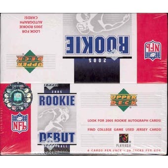 2005 Upper Deck Rookie Debut Football 28-Pack Box