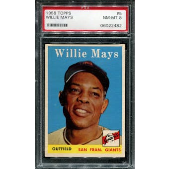 1958 Topps Baseball #5 Willie Mays PSA 8 (NM-MT) *2482