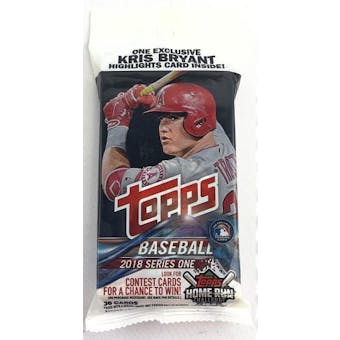 2018 Topps Series 1 Baseball Jumbo Value 36-Card Pack (Kris Bryant Insert) (Lot of 12 = 1 Box)
