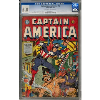 Captain America Comics #15 CGC 5.0 (LT-OW) *0604942013*