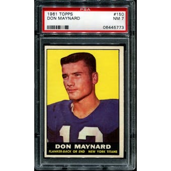 1961 Topps Football #150 Don Maynard Rookie PSA 7 (NM) *5773