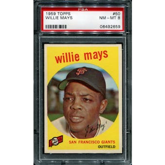 1959 Topps Baseball #50 Willie Mays PSA 8 (NM-MT) *2659