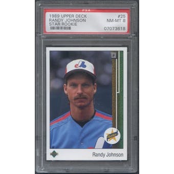 1989 Upper Deck Baseball #25 Randy Johnson Rookie PSA 8 (NM-MT) *3618