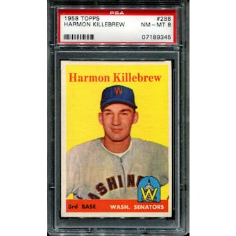 1958 Topps Baseball #288 Harmon Killebrew PSA 8 (NM-MT) *9345