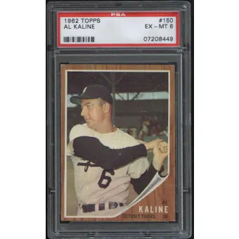 1962 Topps Baseball #150 Al Kaline PSA 6 (EX-MT) *8449