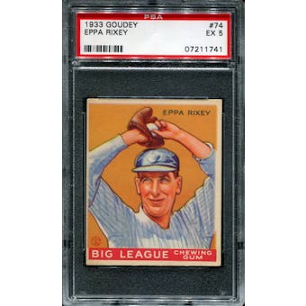 1933 Goudey Baseball #74 Eppa Rixey PSA 5 (EX) *1741