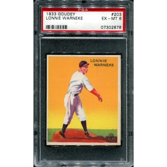 1933 Goudey Baseball #203 Lonnie Warneke PSA 6 (EX-MT) *2878