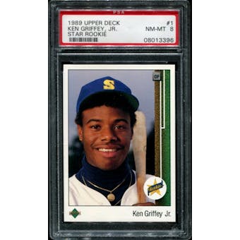 1989 Upper Deck Baseball #1 Ken Griffey Jr. Rookie PSA 8 (NM-MT) *3396