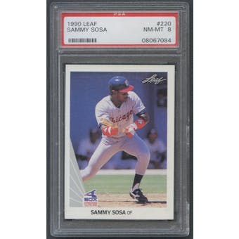1990 Leaf Baseball #220 Sammy Sosa Rookie PSA 8 (NM-MT) *7084