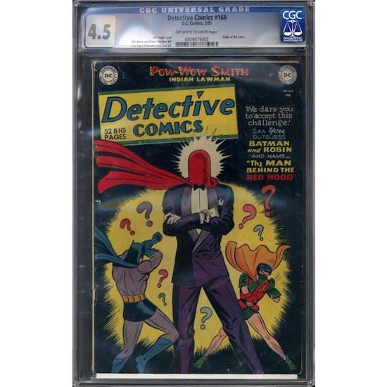 Detective Comics #168 CGC 4.5 (OW-W) *0809079002*