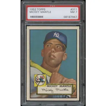 1952 Topps Baseball #311 Mickey Mantle PSA 7 (NM) *7947