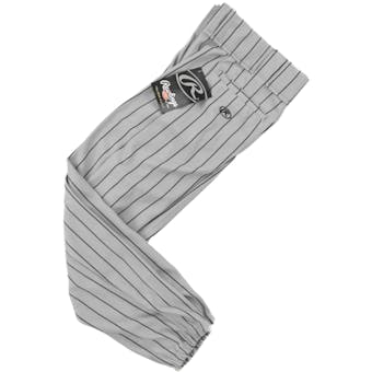 Rawlings Baseball Pants - Gray/Black Pinstripe (Adult S)