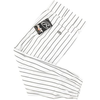 Rawlings Baseball Pants - White/Black Pinstripe (Adult L)