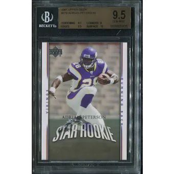 2007 Upper Deck #279 Adrian Peterson RC Rookie Card BGS 9.5 Gem Mint