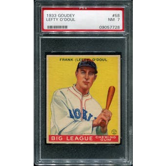 1933 Goudey Baseball #58 Lefty O'Doul PSA 7 (NM) *7728