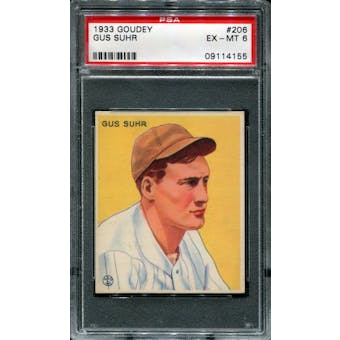 1933 Goudey Baseball #206 Gus Suhr PSA 6 (EX-MT) *4155